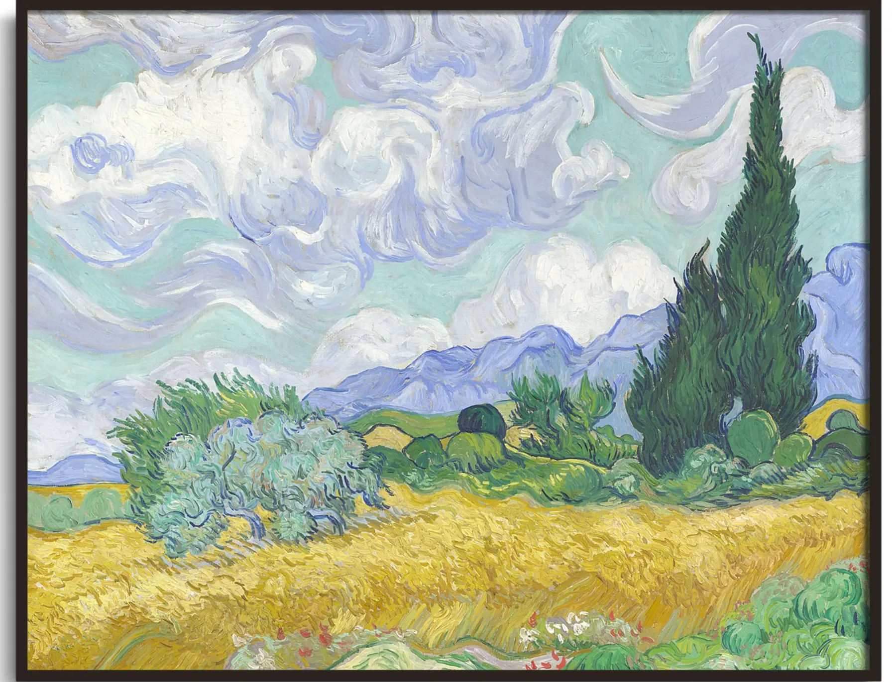 Galerie Mont Wheat field with cypresses - Vincent Van Gogh^ Van Gogh