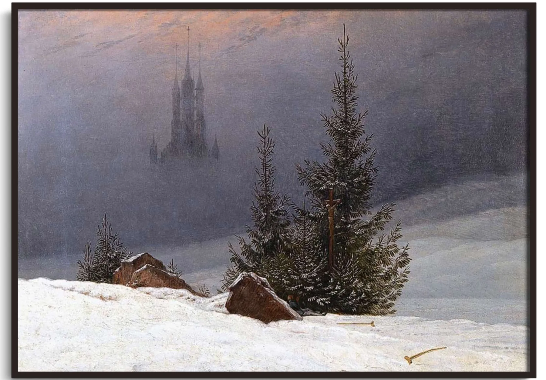 Galerie Mont Winter Landscape with a Church - Caspar David Friedrich^ Friedrich